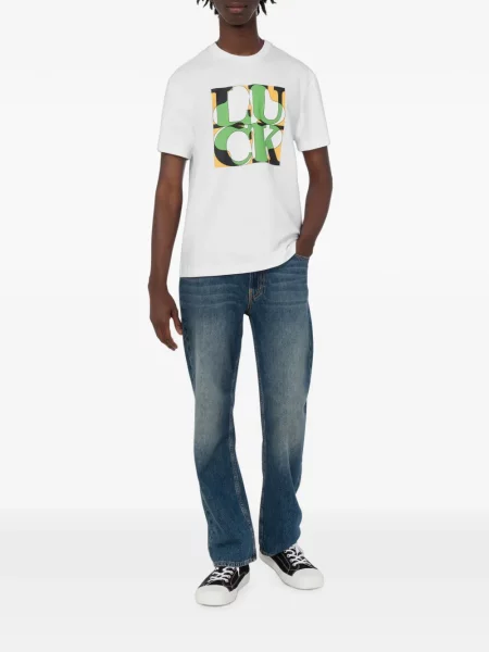 Tricou Love Moschino din jerseu alb