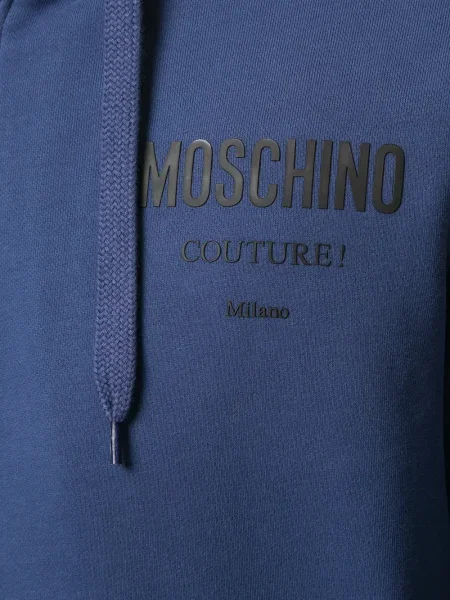 Суичър с качулка Moschino синьо