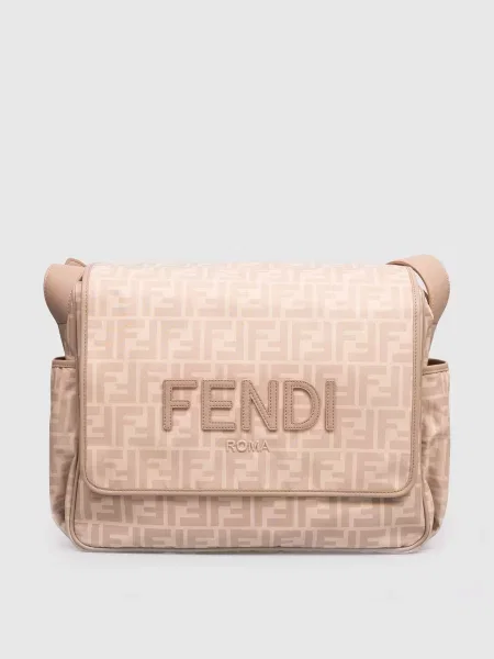 Сумка-органайзер для коляски з нашивкою логотипа Fendi бежева