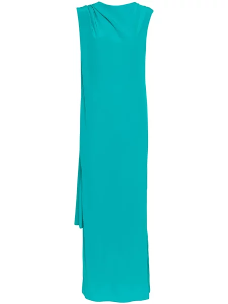 Jedwabna sukienka Gianluca Capannolo garniturowa niebieska