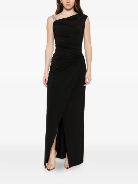 Rochie maxi Amen cu volane asimetrică negru