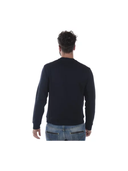 Bluza z kapturem Emporio Armani z dżerseju z autografem niebieska