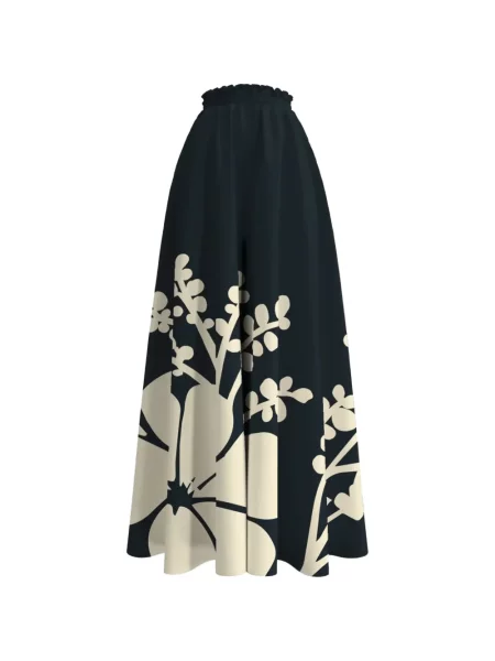 Pantaloni palazzo Diarrablu cu model floral cu imagine negru