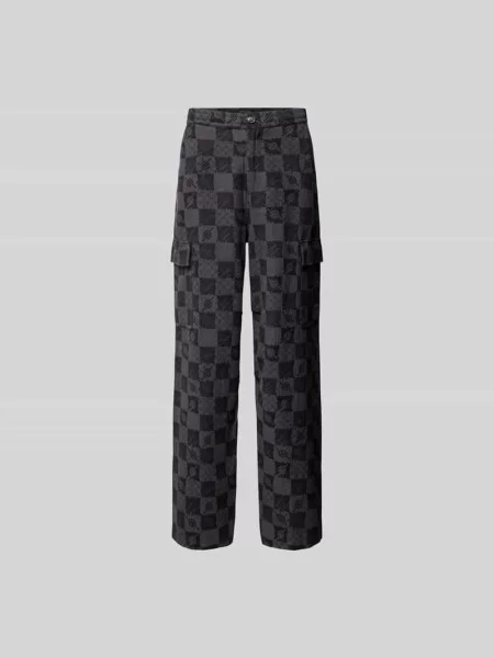 Spodnie cargo o kroju relaxed fit z dodatkiem lnu Daily Paper czarne