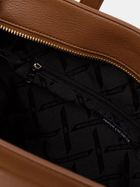 Műbőr shopper táska Armani Exchange barna