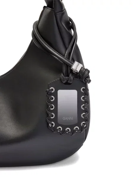 Хобо чанта Ganni черно