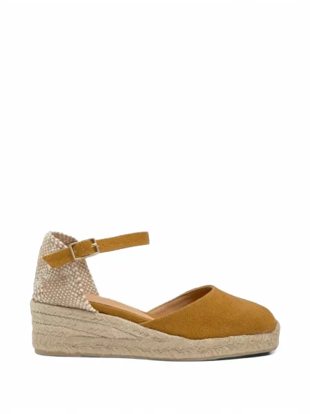 Espadrilky Castañer na klínovém podpatku žluté
