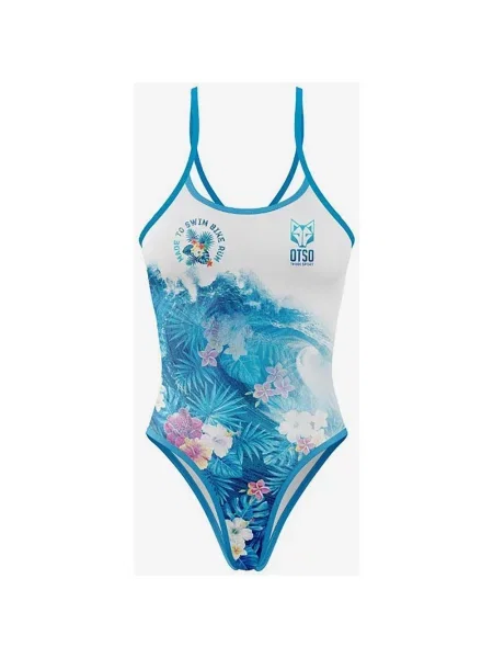 Strój kąpielowy Otso Swim Bike Run Wave niebieski XS biały