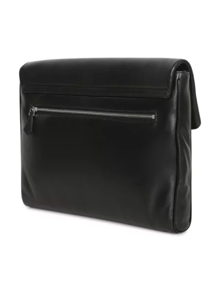Torba crossbody Dolce And Gabbana skórzana z nadrukiem czarna