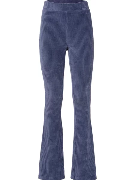 Legginsy z rozszerzanymi nogawkami z imitacji sztruksu niebieskie