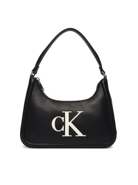 Calvin Klein baguette torbica ženska od imitacije kože crna