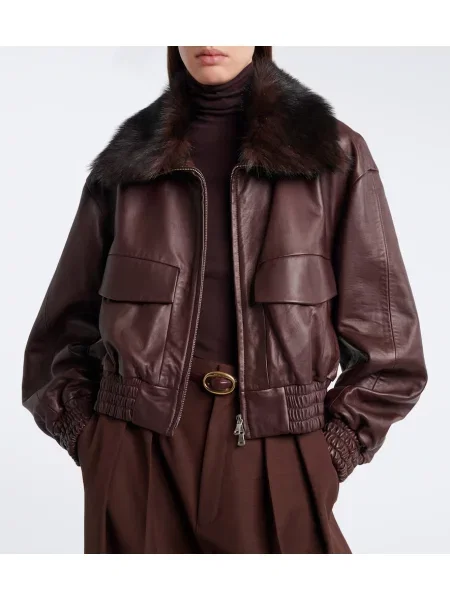 Geanta de piele Nour Hammour maro