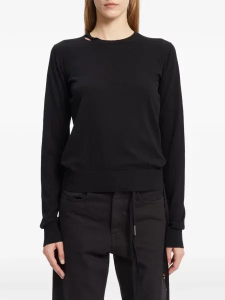 Lung tricou Ann Demeulemeester tricotate negru