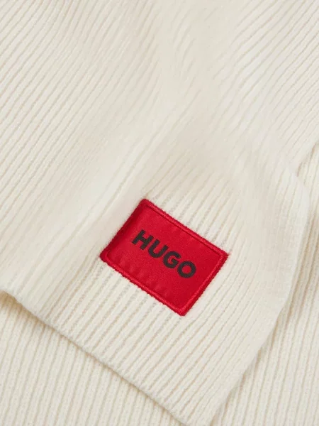 Вовняний шарф Hugo бежевий