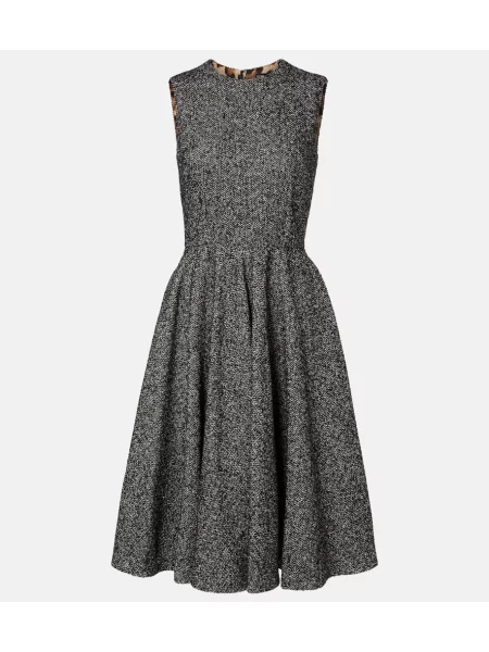 Rochie midi Dolce&gabbana de lână până la genunchi de costum negru