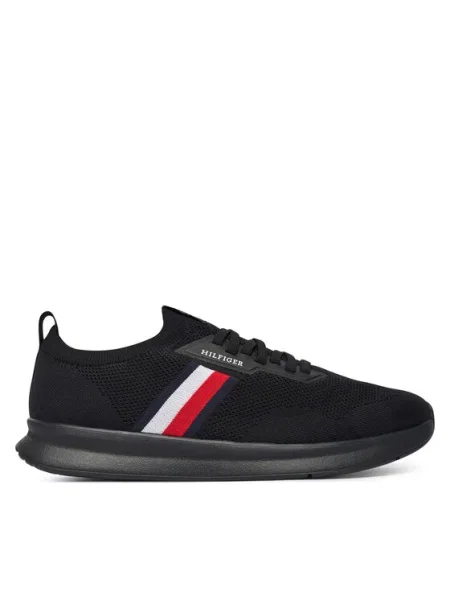 Ușor sneakerși Tommy Hilfiger tricotate negru