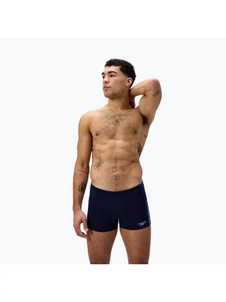 Мъжки боксерки за плуване Speedo Endurance+ Tech Panel Aquashort navy/sugar blue синьо