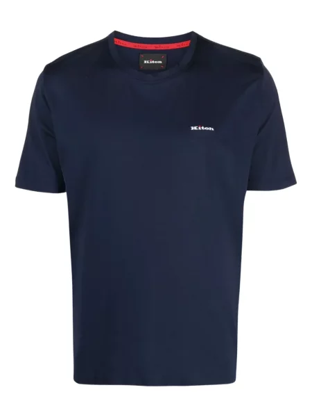 Tricou Kiton cu broderie albastru