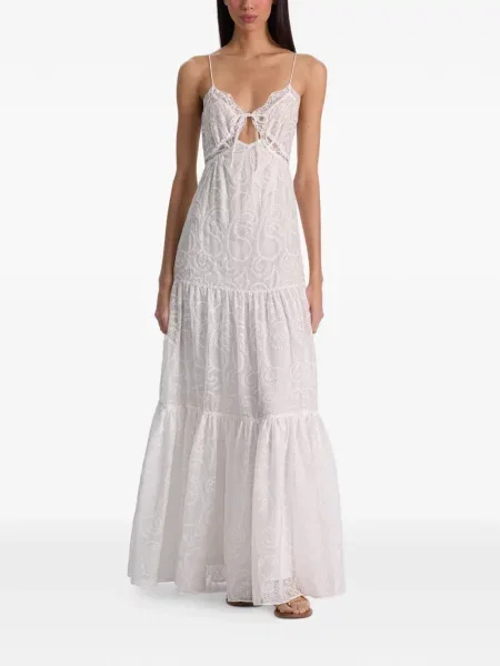 Μάξι φόρεμα Alice + Olivia με κέντημα paisley λευκό