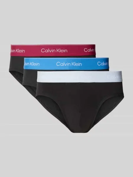 Figi z mieszanki bawełny w zestaw 3 szt. model HIP BRIEF' Calvin Klein Underwear czarny
