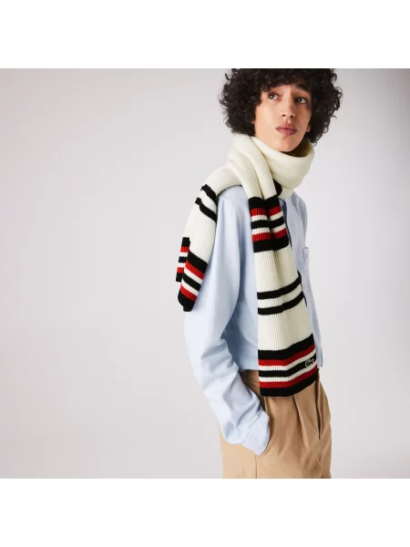Lacoste шарф Made In France білий