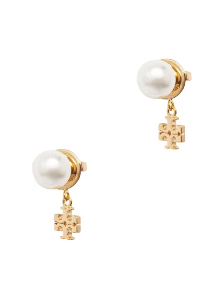 Tory Burch kolczyki Moondance beżowe