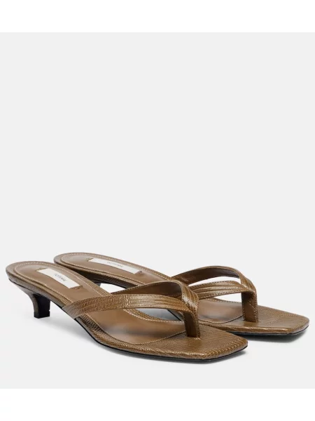 Chiloți tanga Toteme din piele maro