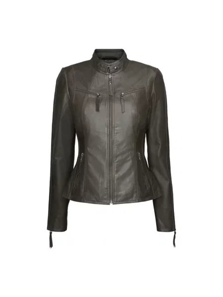 Kurtka skórzana Butterfly Copenhagen szara