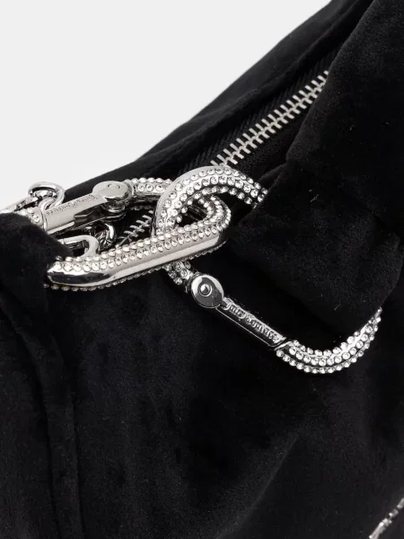 Juicy Couture női velúr hobo táska Blossom fekete