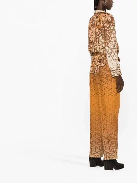 Šilkinis raštuotas kombinezonas Alberta Ferretti oranžinė