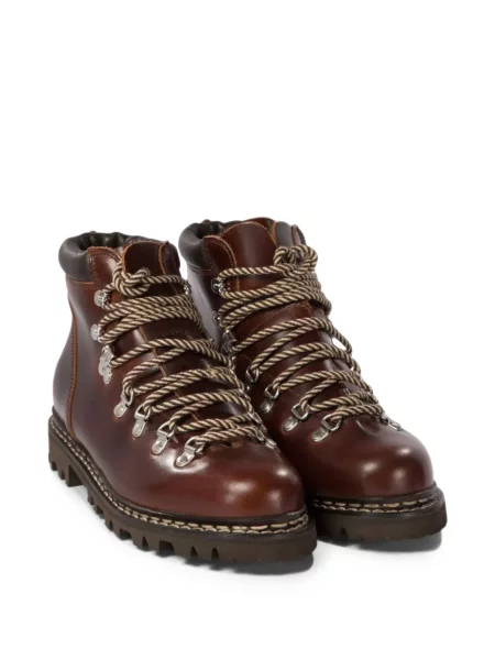 Δερμάτινα μποτάκια Paraboot με κορδόνια καφέ