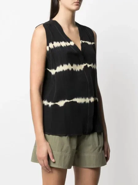 Top Giorgio Armani Pre-owned bez rukávů s potiskem s vázáním černý