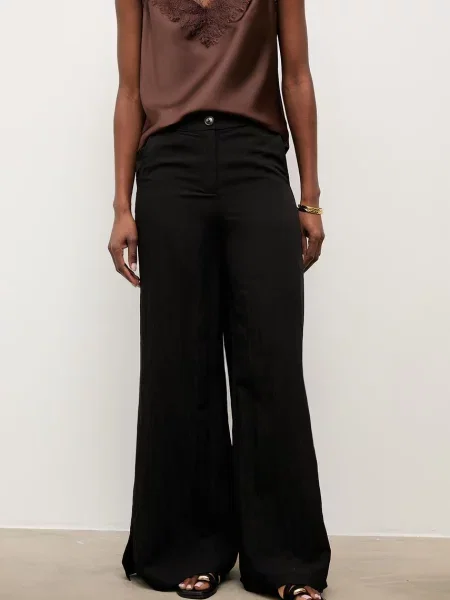 Answear.LAB pantaloni pentru femei cu vâscoză negru