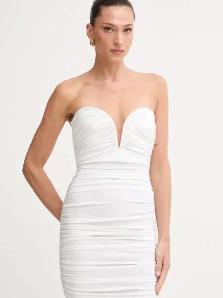 Elisabetta Franchi sukienka drapowana z beżowa