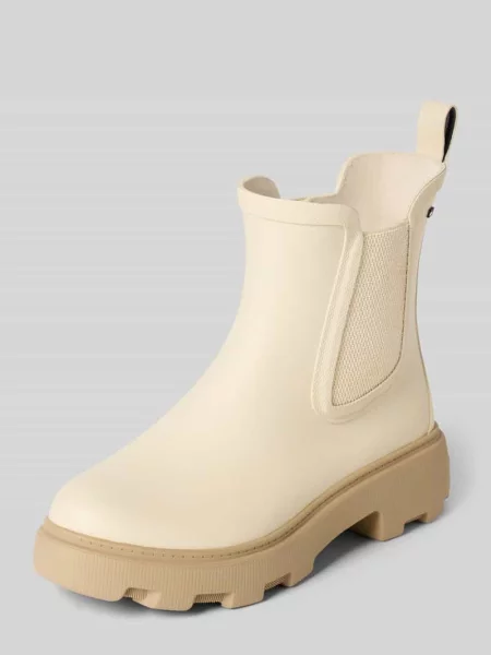 Tommy Hilfiger kalosze RUBBER FLAG CLEATED RAINBOOT beżowy białe