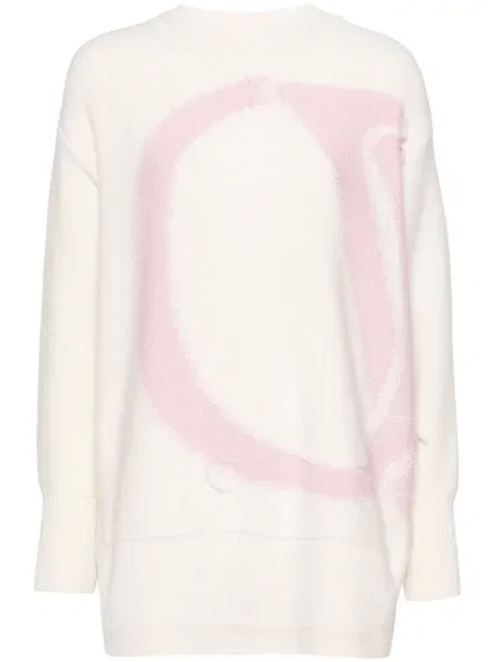 Pulover Off-white cu autograf alb