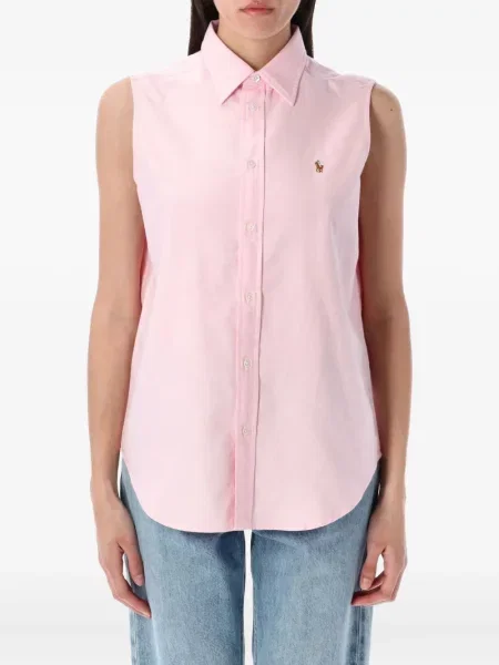 Odgovarati prugasta pletena košulja Polo Ralph Lauren crvena