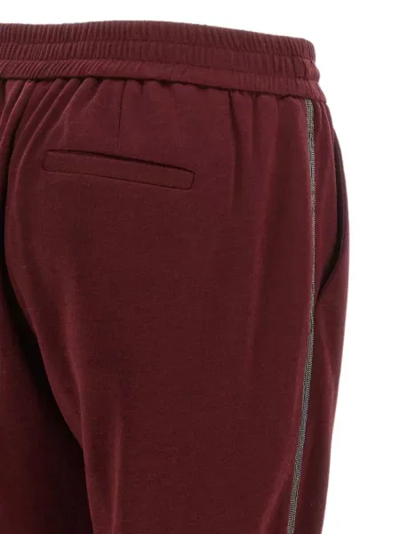 Pantaloni Brunello Cucinelli alergare roșu