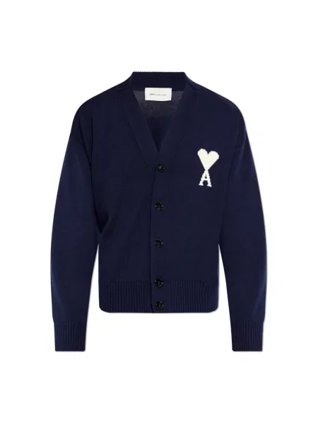 Kardigan Ami Paris wełniany niebieski