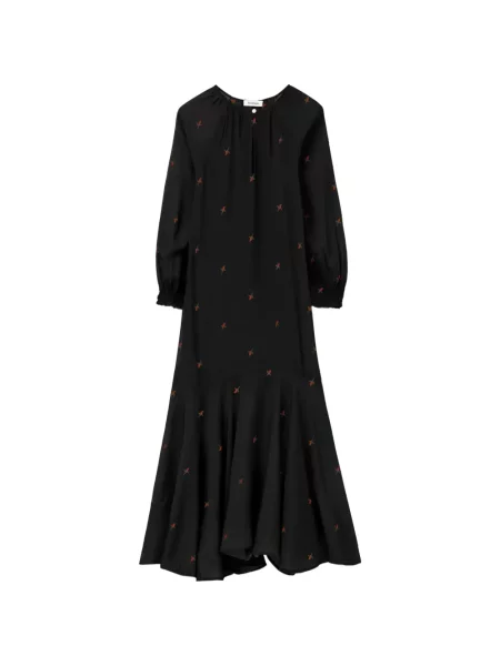 Rochie midi Rodebjer cu model floral cu imagine negru