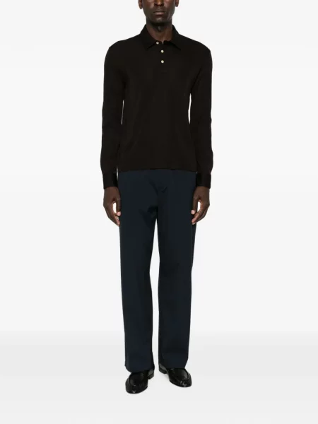 Lung tricou polo The Row maro