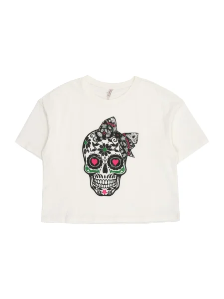 ONLY GIRLS Tricou KOGOLI verde / roșu / negru alb
