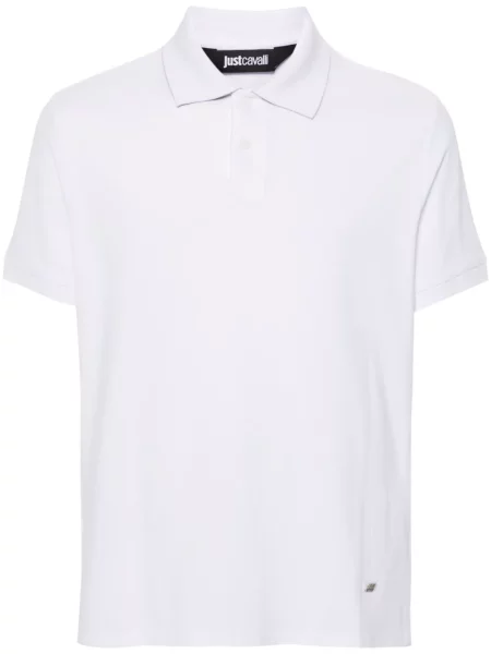 Поло тениска Just Cavalli бяло
