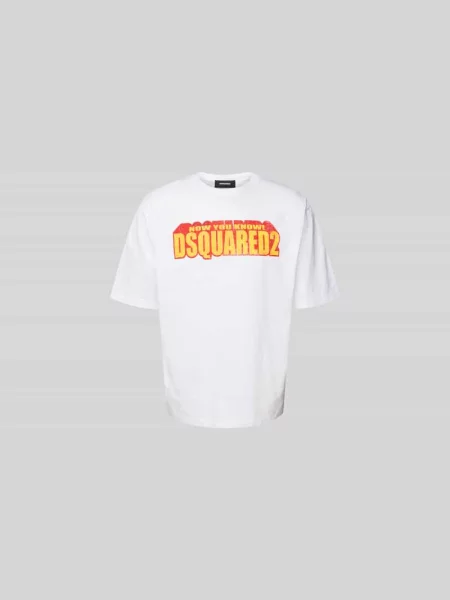 T-shirt z nadrukiem z logo Dsquared2 biała