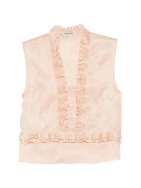 Блуза Alberta Ferretti с волани розово