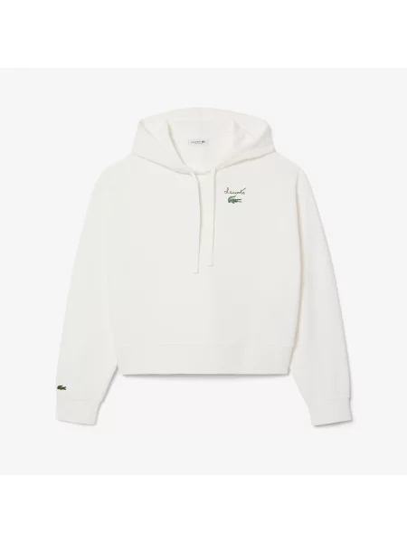 Lacoste Polarowa Bluza biała