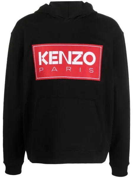 Hanorac cu glugă Kenzo cu imagine negru