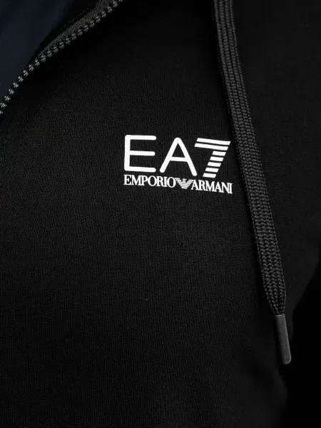 Hanorac cu glugă Ea7 Emporio Armani negru