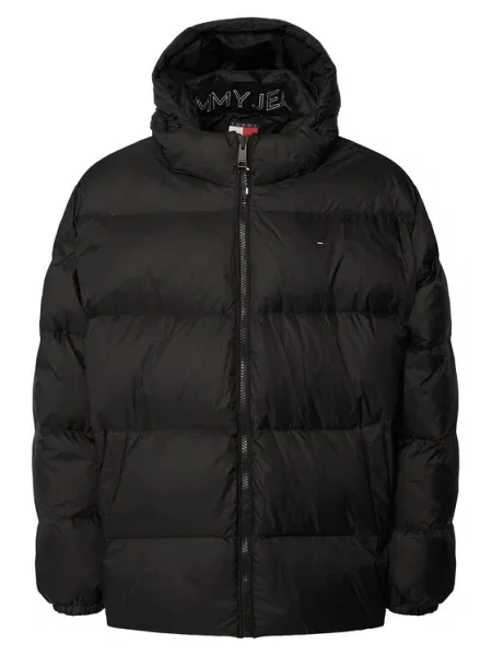 Tommy Jeans Μπουφάν πουπουλένιο Essential μαύρο