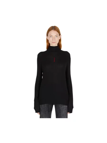 Lniany sweter 032c czarny
